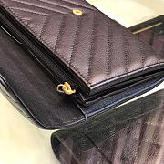 Chanel Long Imported Deer Grain Leather V-Grain Road Wallet Black  - 4