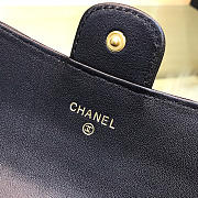Chanel Long Imported Deer Grain Leather V-Grain Road Wallet Black  - 2