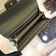 Chanel Long Imported Deer Grain Leather V-Grain Road Wallet Green - 5