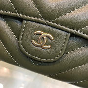 Chanel Long Imported Deer Grain Leather V-Grain Road Wallet Green - 6