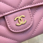 Chanel Long Imported Deer Grain Leather V-Grain Road Wallet  - 6