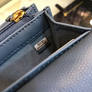 Chanel Classic Cf Long Lychee Purse Smog Blue  - 2