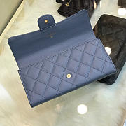 Chanel Classic Cf Long Lychee Purse Smog Blue  - 3