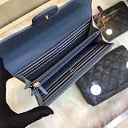 Chanel Classic Cf Long Lychee Purse Smog Blue  - 4