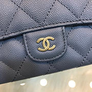 Chanel Classic Cf Long Lychee Purse Smog Blue  - 5