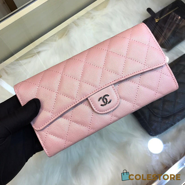 Chanel Classic Cf Long Lychee Purse Powder - 1