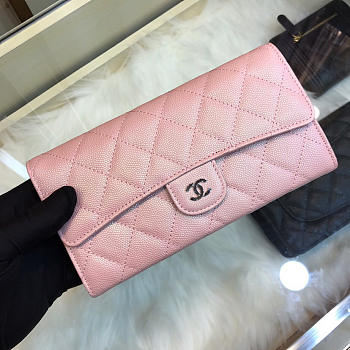 Chanel Classic Cf Long Lychee Purse Powder