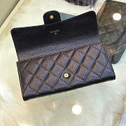 Chanel Classic Cf Long Lychee Purse Black With Green Pink - 5