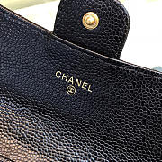 Chanel Classic Cf Long Lychee Purse Black With Green Pink - 3
