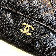 Chanel Classic Cf Long Lychee Purse Black With Green Pink - 2