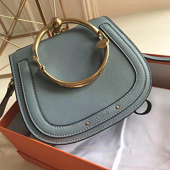 Croy Handbag 123888 Medium White Light Blue