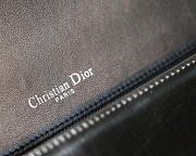 Dior Metallic Gypsum Plaid Pattern Calfskin Clamshell Tote Silver Grey - 6
