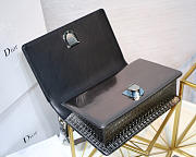 Dior Metallic Gypsum Plaid Pattern Calfskin Clamshell Tote Silver Grey - 2