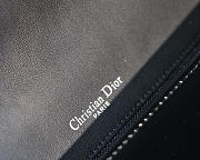 Dior Metallic Gypsum Plaid Pattern Calfskin Clamshell Tote Black - 6