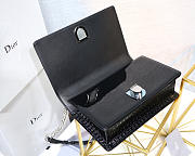 Dior Metallic Gypsum Plaid Pattern Calfskin Clamshell Tote Black - 4