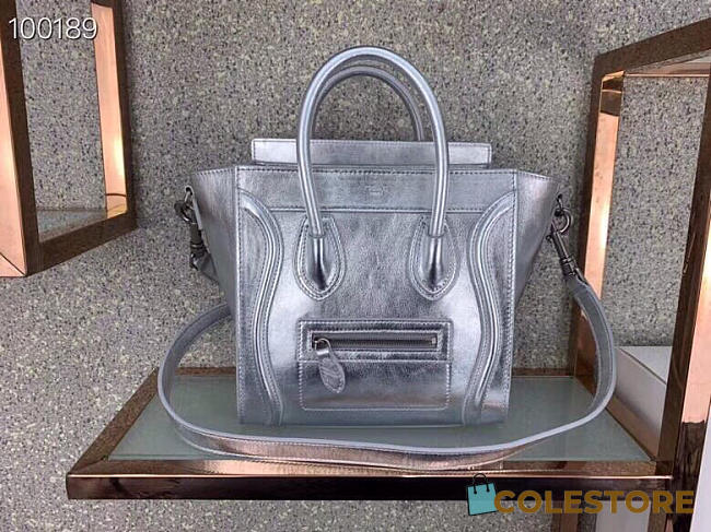 Celine Saline Counters Explosion Smiley Bag 20cm Silver - 1