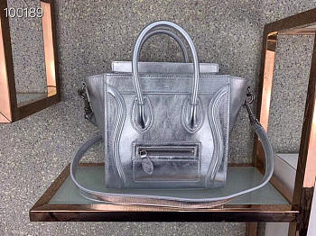 Celine Saline Counters Explosion Smiley Bag 20cm Silver