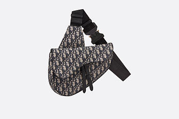 Dior Men's Saddle Bag Blue Canvas M0446