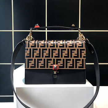 Fendi Kan I Handbag Medium Flip Leather Handbag 283m105 Khaki