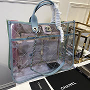 Chanel Spring And Summer Explosions Pvc Lambskin Color Transparent Handbag Light Blue - 5