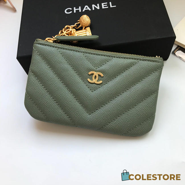 Chanel Coin Purse 82365 Dark Green  - 1