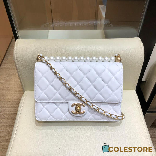 Chanel Classic Rhomboid Cover Bag White - 1