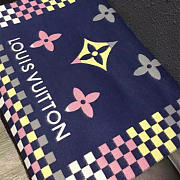 Louis Vuitton Cashmere Long Scarf A10 Black Blue - 1