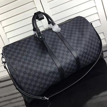   louis vuitton keepall CohotBag 55 damier graphite canvas black 3623
