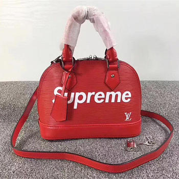 Louis Vuitton Supreme Domed Satchelv Red R40301 3008