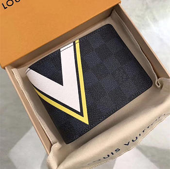Louis Vuitton Pocket Wallet White Yellow