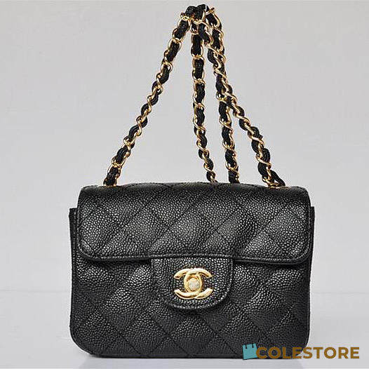 Chanel Caviar Leather Flap Bag With Gold Hardware Black  - 1