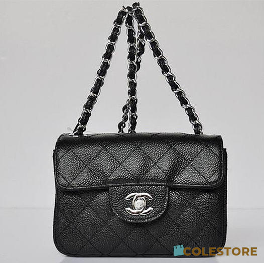 Chanel Caviar Leather Flap Bag With Silver Hardware Black - 1