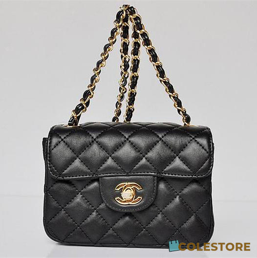 Chanel Lambskin Leather Flap Bag With Gold Hardware Black - 1