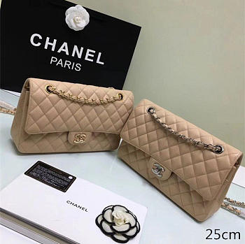 Chanel Khaki Gold Beige 25cm