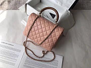 Colestore Chanel Flap Bag With Top Handle Pink 21 cm - 5