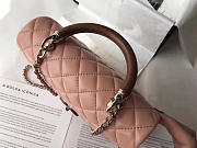 Colestore Chanel Flap Bag With Top Handle Pink 21 cm - 3