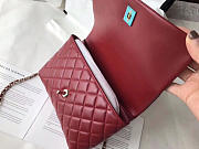 Colestore Chanel Flap Bag With Top Handle Wine Red 21 cm - 6