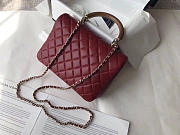 Colestore Chanel Flap Bag With Top Handle Wine Red 21 cm - 5