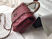 Colestore Chanel Flap Bag With Top Handle Wine Red 21 cm - 4