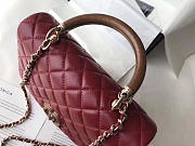 Colestore Chanel Flap Bag With Top Handle Wine Red 21 cm - 2