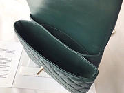 Colestore Chanel Flap Bag With Top Handle Dark Green 21 cm - 6