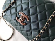 Colestore Chanel Flap Bag With Top Handle Dark Green 21 cm - 3