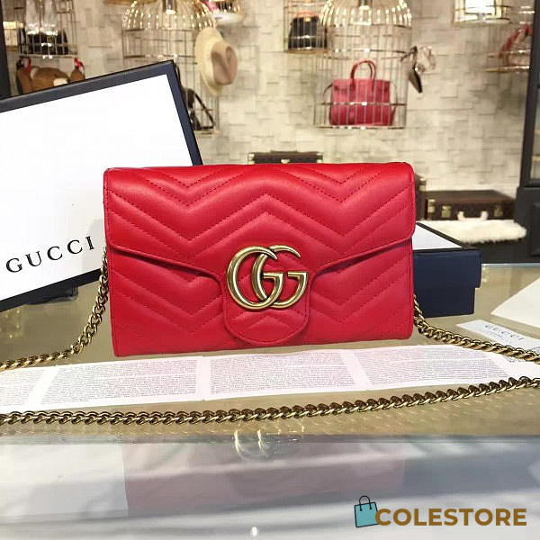Gucci Gg Marmont Matelassé Mini Bag In Red - 1