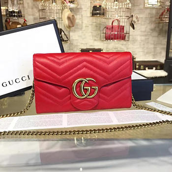 Gucci Gg Marmont Matelassé Mini Bag In Red