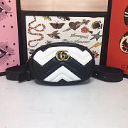Gucci GG Marmont Matelassé Leather Belt Bag Black/White 476434 - 1