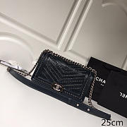 Chanel Wrinkled Calfskin Dark Blue Gold Hardware - 1