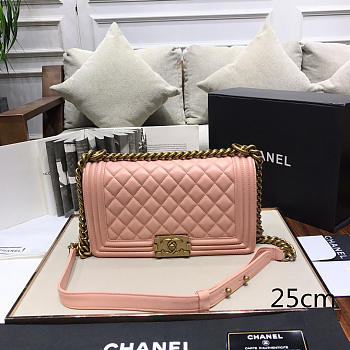 Chanel Sheepskin Classic Diamond Hot Mom Burst Pink Gold Hardware A67086