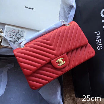 Chanel Classic Handbag Red
