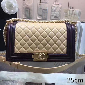 Chanel Beige Quilted Lambskin Medium Boy Bag A67086 VS04771
