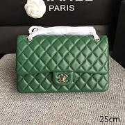 Chanel Lambskin Classic Handbag Green A01112  - 1
